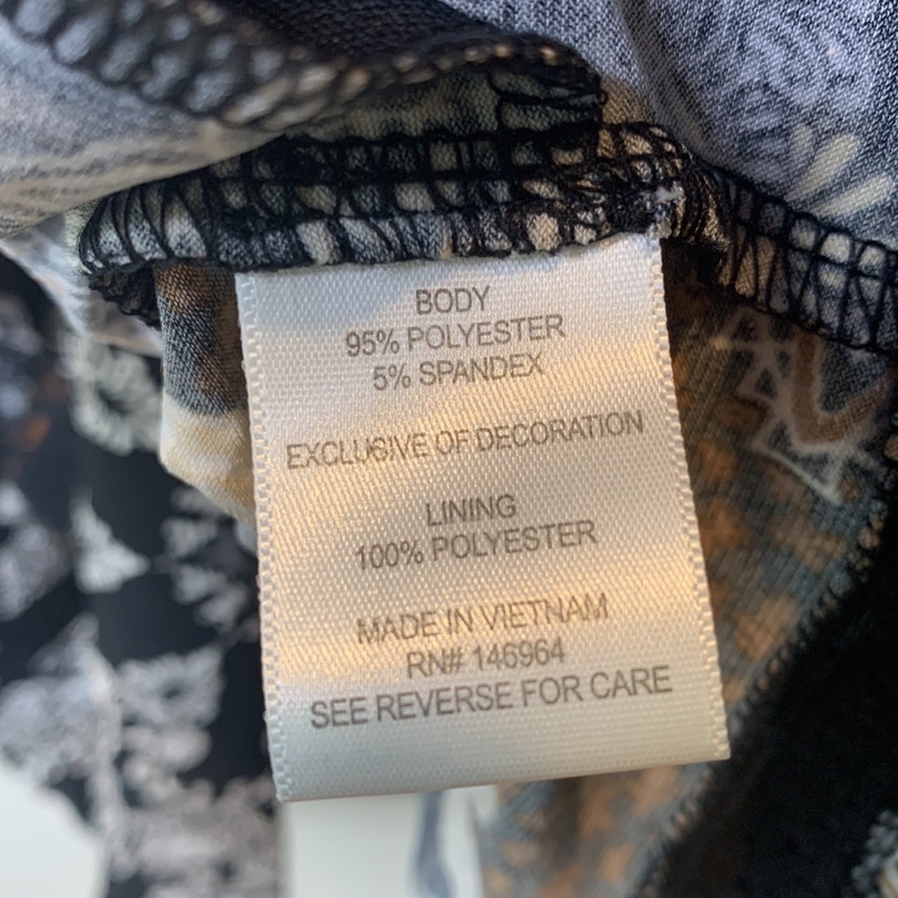 Signature Robbie Bee | Navy Pocket Round Neck Graphic Print Dress L - Picture 10 of 16